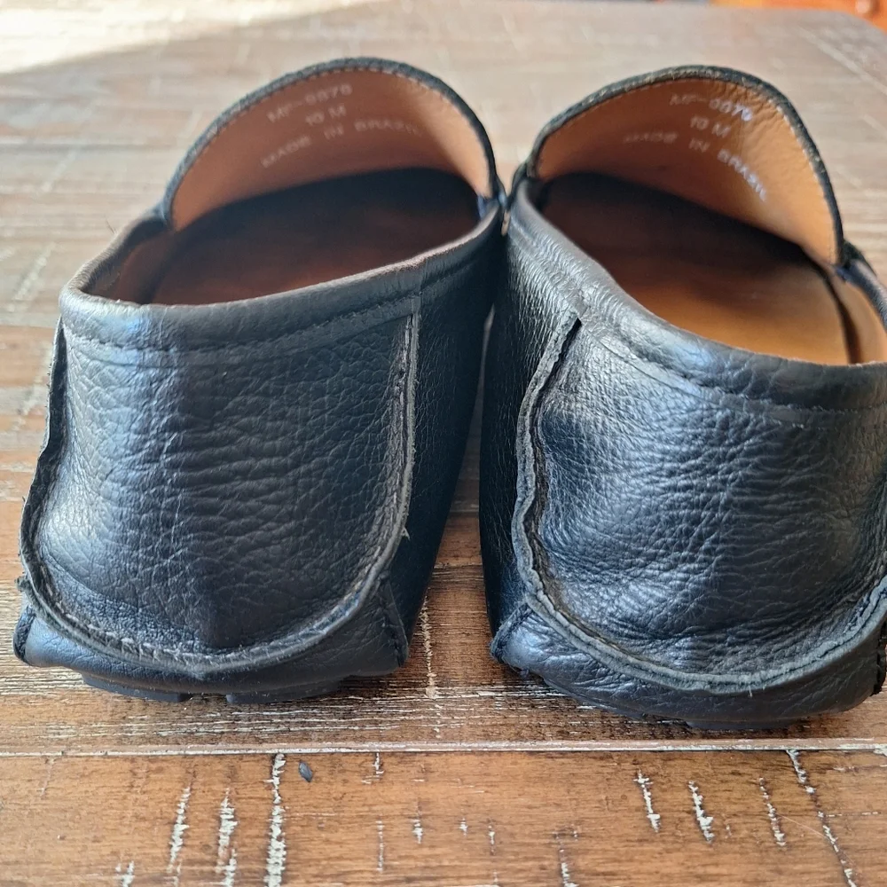 Mercanti Fiorentini Men's Shoes Black‎ Leather Loafers Size 10 M Made in Brazil